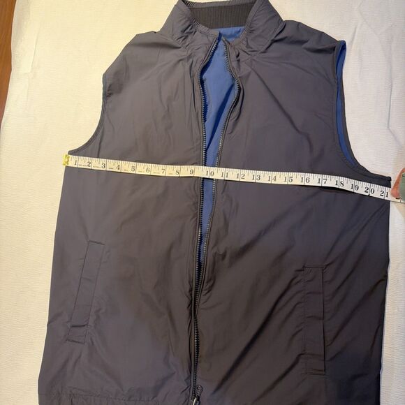 Untuckit Vest Mens Medium Blue/grey Lightweight Zip Front Casual Reversible Golf - Picture 9 of 9
